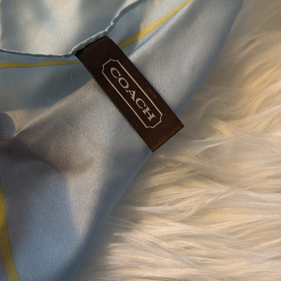 Beautiful sky blue Coach silk scarf - Picture 2 of 2